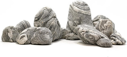 Natural Aquarium Rocks Silver Seiryu Rock Mountain Stone Decor Rocks for Aquariums and Terrariums Animal Feeding Box, Micro Landscape, Stone Landscape and Bonsai (40lb 2-10inch 12-14Pcs)