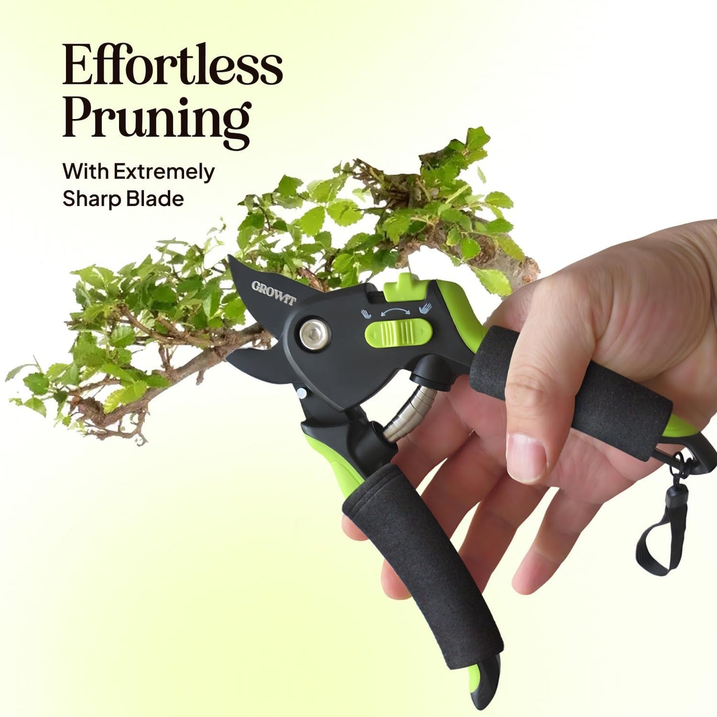 Soft Grip Pruning Shears for Weak & Arthritic Hands – Easy-Cut Garden Clippers with Comfort Handle Design