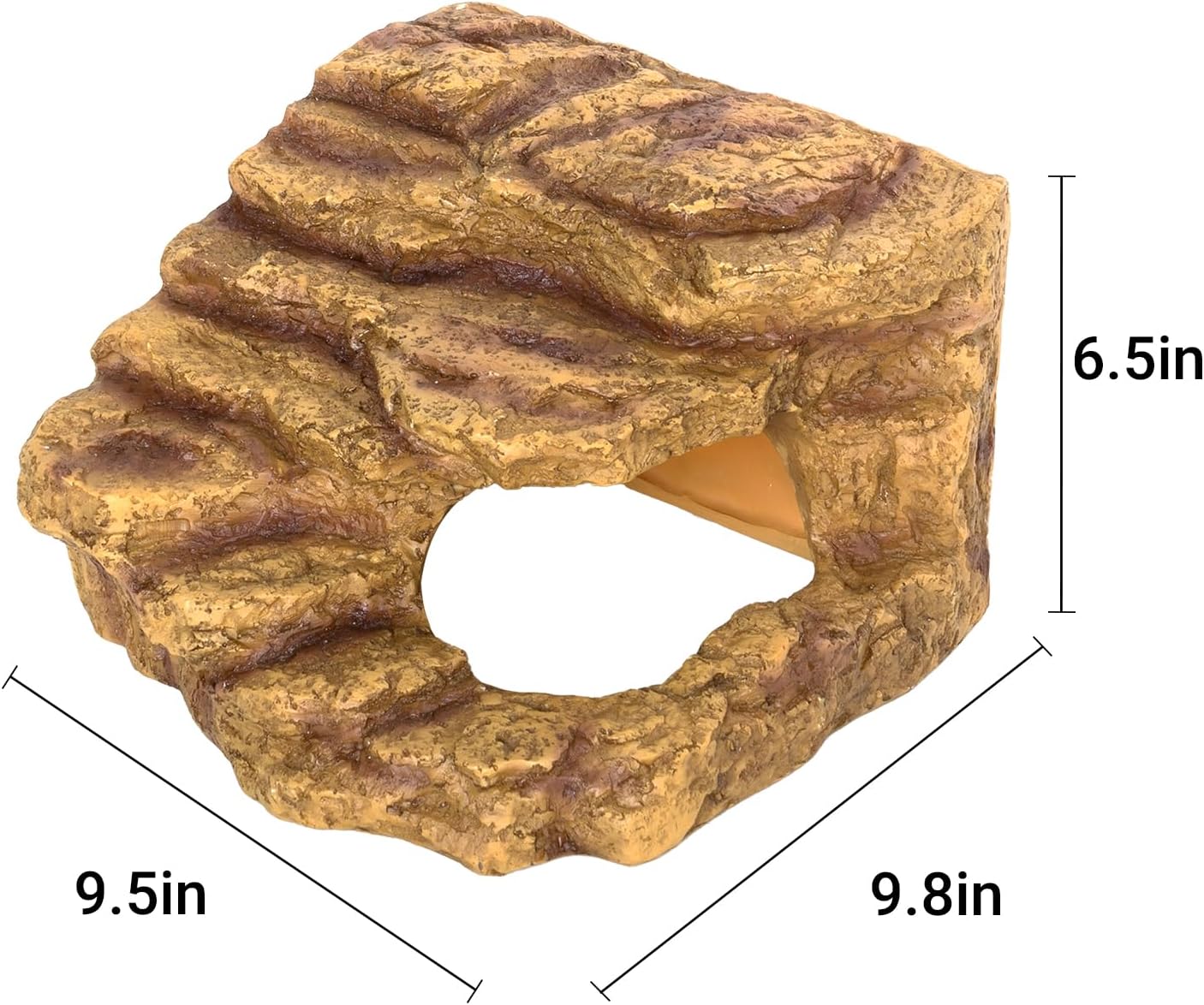 Resin Reptile Hideout Cave Reptile Habitat Tank Decor Terrarium Accessories for Bearded Dragon Leopard Gecko Lizards Turtle