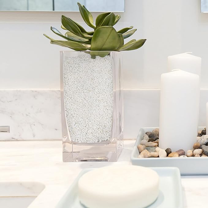 Mr. Fireglass 10 lbs White Pebbles,1/5" Natural Decorative River Rocks Aquarium Gravel for Indoor Plants, Vases, Succulents and Outdoor Garden Landscaping