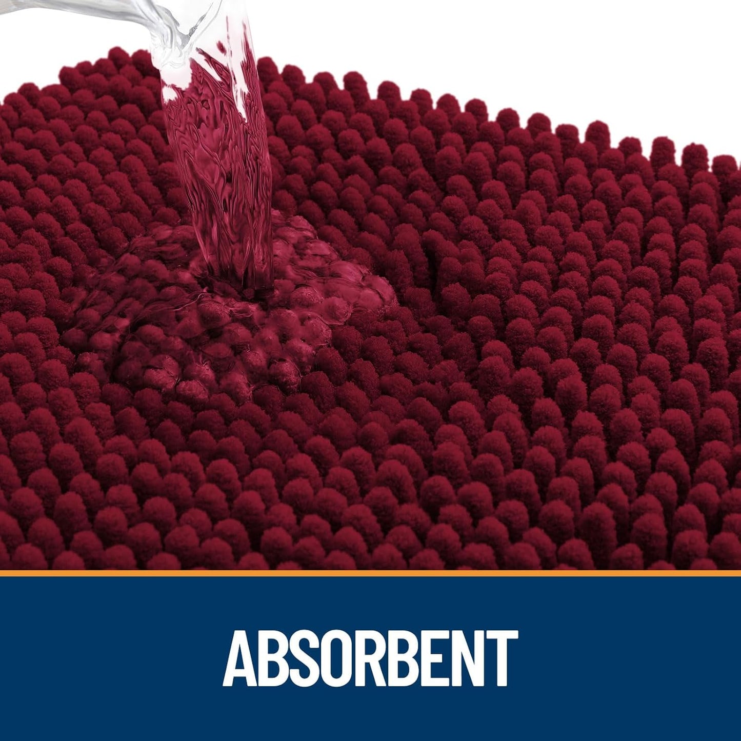 OLANLY Dog Door Mat for Muddy Paws 70x24, Absorbs Moisture and Dirt, Absorbent Non-Slip Washable Doormat, Quick Dry Chenille Mud Mat for Dogs, Entry Indoor Entryway Carpet for Inside Floor, Burgundy