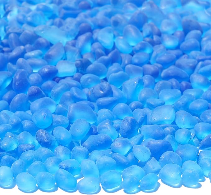 Sea Glass Stones - 2.9LB/46.4oz Aquarium Frosted Glass Pebbles Gemstones - Perfect for Aquarium Rocks, Fish Tank Gravel, Vase Fillers, Seaglass DIY Crafts, and Home Decor