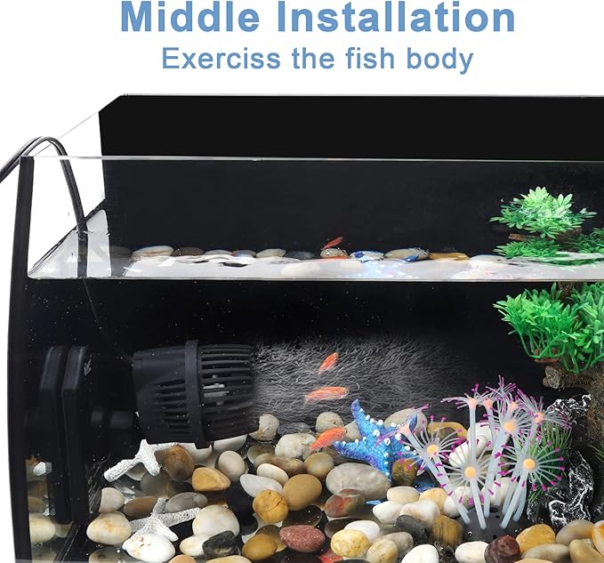 hygger 1050 GPH Aquarium Wave Maker Pump with Strong Magnetic Suction Base, Ultra-quiet 360 Degree Rotating Submersible Power Head, for 20-60 Gal Freshwater Saltwater Tank