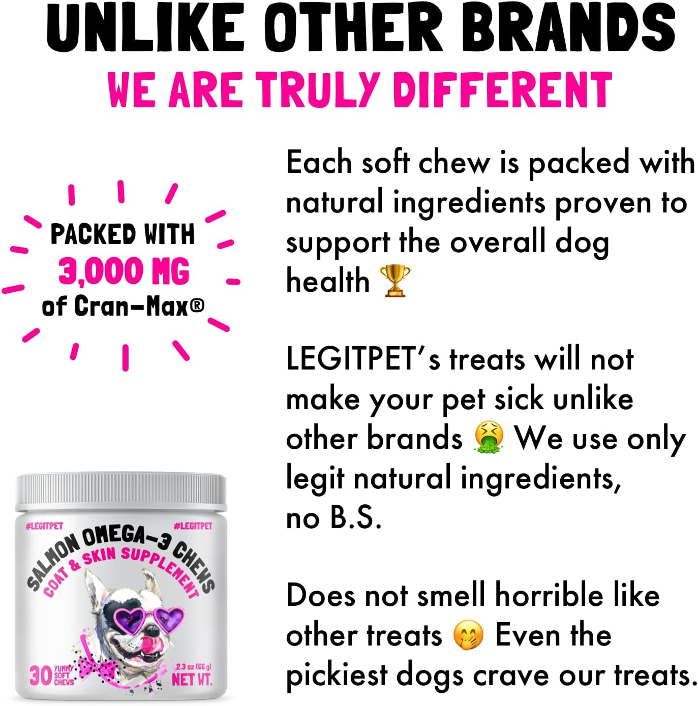 Omega 3 Alaskan Salmon Oil Treats for Dogs 30 Fish Oil Chew Supplement Skin and Coat Allergy and Itch Relief Hip & Joint Health Brain Shedding Hot Spots Treatment Omega 3 6 9 EPA & DHA Fatty Acids