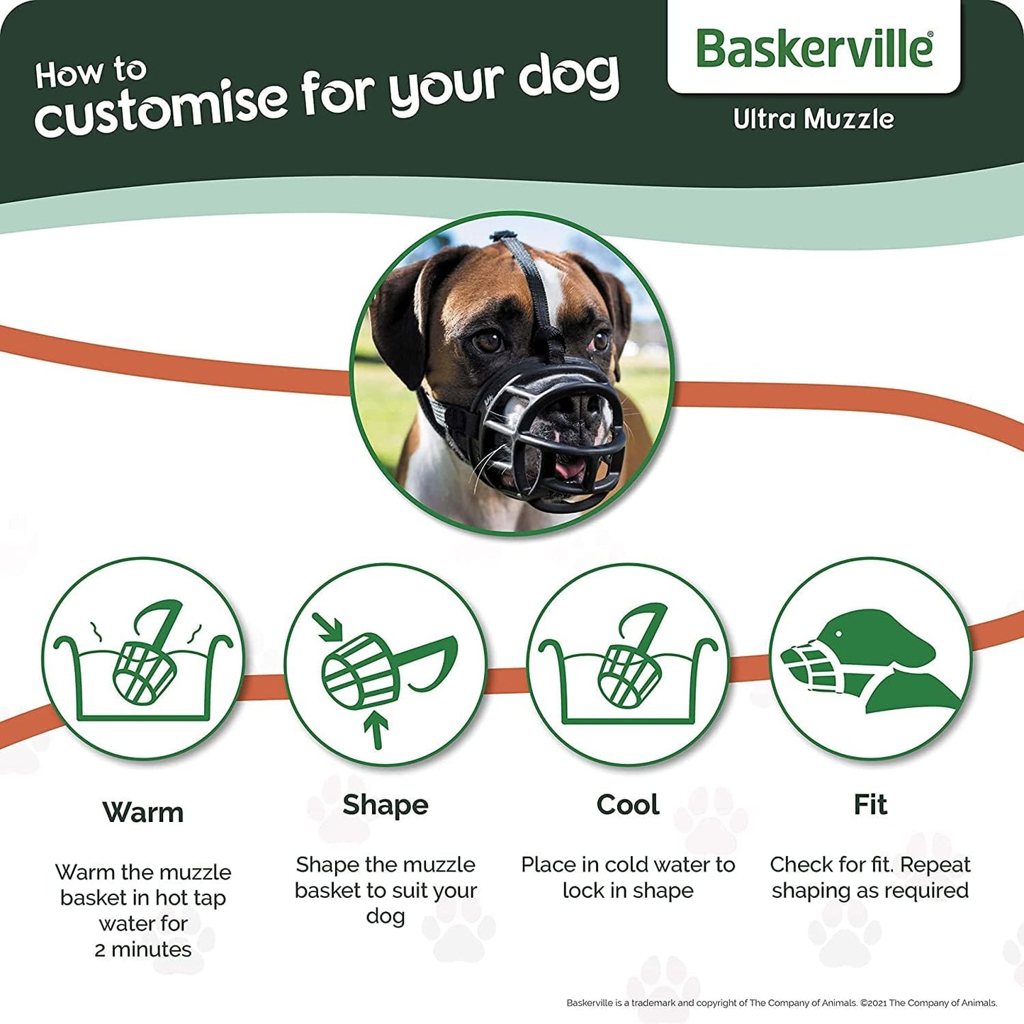 BASKERVILLE ULTRA MUZZLE - Patented Humane Design, Breathable, Dog can Pant and Drink, Adjustable, Padded, Dog Training Muzzle for Large Dogs, Prevents Biting, Wildlife Scavenging (Size 5, Black)