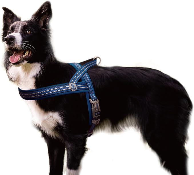DOCO No-Pull Dog Harness Halter Reflective Easy-Control Harness for Training, Walking, and Preventing Pulling, Ideal for Small Dogs(Navy Blue)
