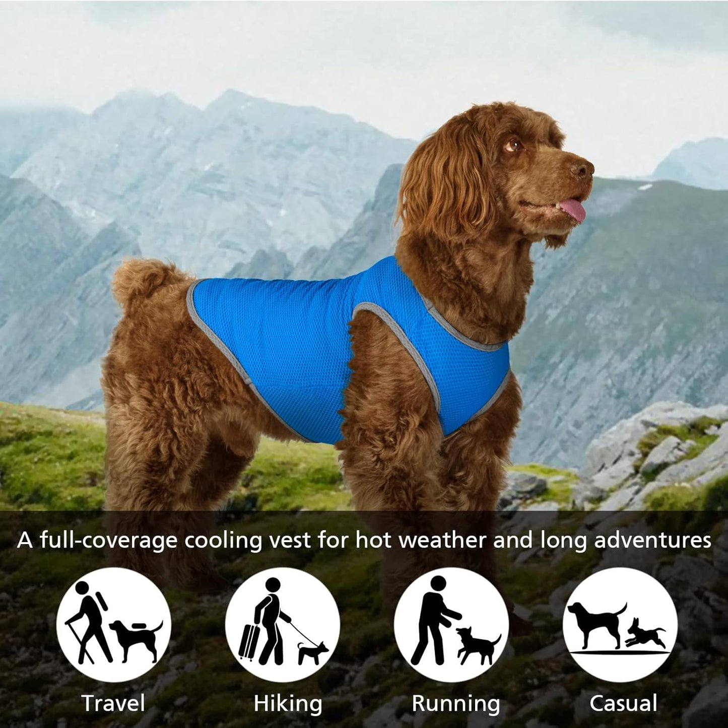 2 Pack Cooling Shirts for Dogs, Breathable Lightweight Dog Shirts for Small Dogs Boy, Sleeveless Sun Protection Shirts for Dog&Cat Puppy Vest Pet Apparel