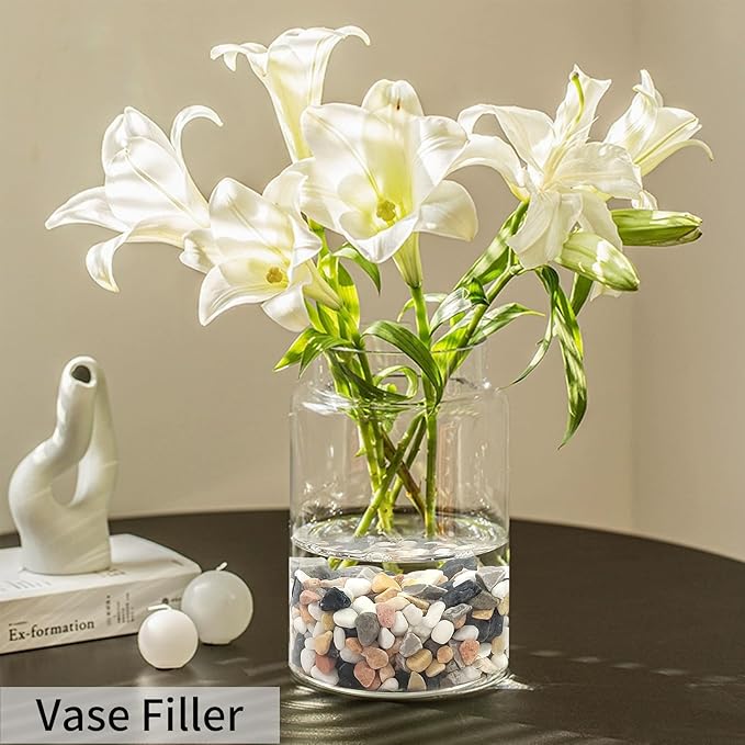 10 lbs Pebbles for Landscaping, 3/8 Inch Pea Gravel Decorative River Rocks for Succulent, Cactus, Vases, Terrarium, Aquarium, Potted Top Dressing and Outdoor Garden