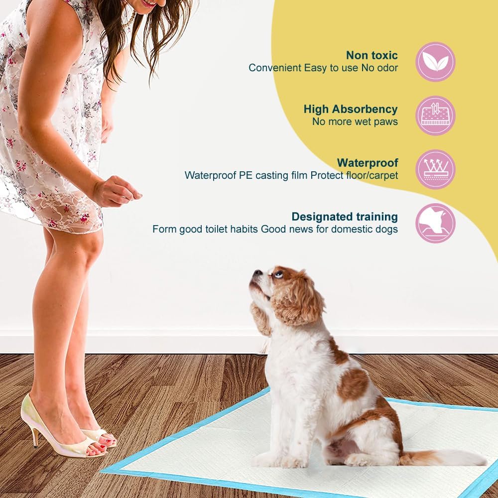 NEZO Dog and Puppy Training Pads，Extra Large 30 x 36 inch-180 Count Pee Pads with Leak-Proof and Super Absorbent…