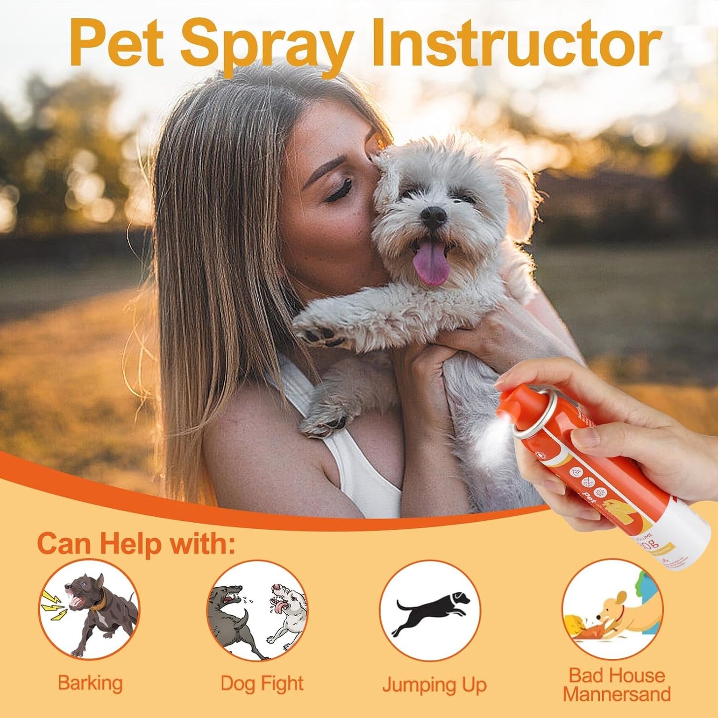 Corrector Dog Trainer Spray 80ml 6 Pack Dog Corrector Spray Dog Trainer for Dog to Stops Barking, Jumping Up, Food Stealing, Dog Fights, Avoidance, Unwanted Dog Behaviour(Orange)