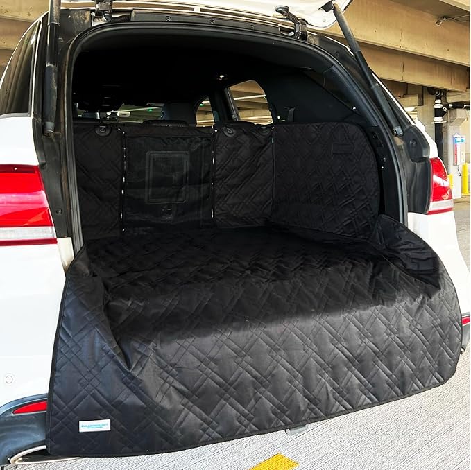 Bulldogology Cargo Liner for SUV - Heavy Duty Pet Trunk Liner Cargo Cover - Waterproof Cargo Cover for Dogs Hair, Muddy Paws - Protector Cargo Mats for Back of SUV (X-Large, Black)