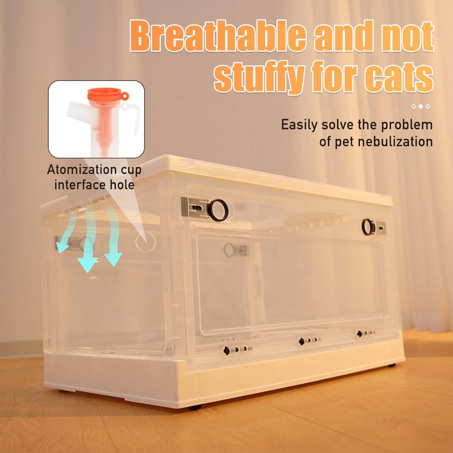 PakaLife Portable Oxygen Tank cat&Dog for pet cage,Dog&cat Inhaler,Puppy Incubator&cat Nebulizer,Built-in Ventilation for Pets up to 30lbs（Mid