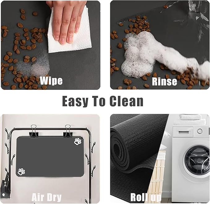 Large Boho Dog Cat Food Mats for Floors, Absorbent Dog Bowl Mat for Food and Water Dispenser Mat, Quick Dry Pet Supplies (Vintage Orange, 36'' x 24'')