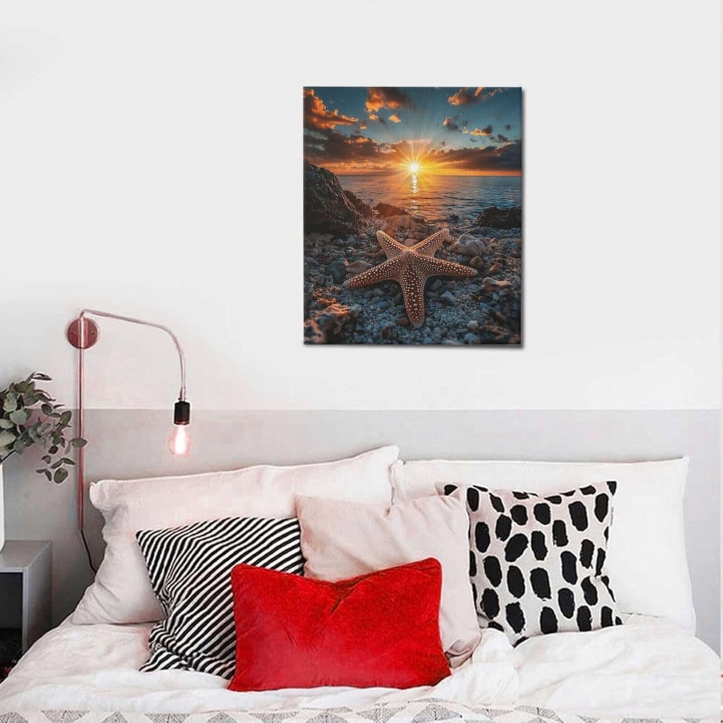 Boho Black Cat Wall Art Kitten Botanical Wall Decor Mid Century Modern Canvas Painting Print Minimalist Pictures Artwork Framed Decorations Gifts for Cat Lover Bathroom Nursery Living Room Bedroom Kitchen 24"x20"