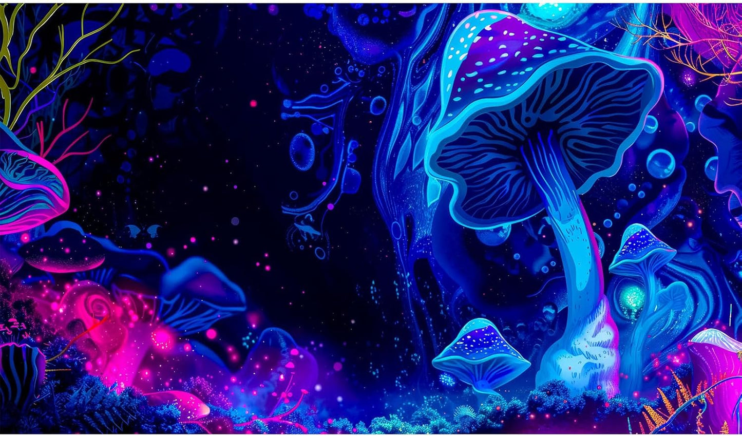 Fantasy Mushroom Forest Aquarium Background Abstract Cartoon Mushroom Reptile Tank Backgrounds Vibrant Jungle Mushrooms Theme Fish Tank Background Magic Mushrooms Reptile Enclosure Backgrounds 36x18in