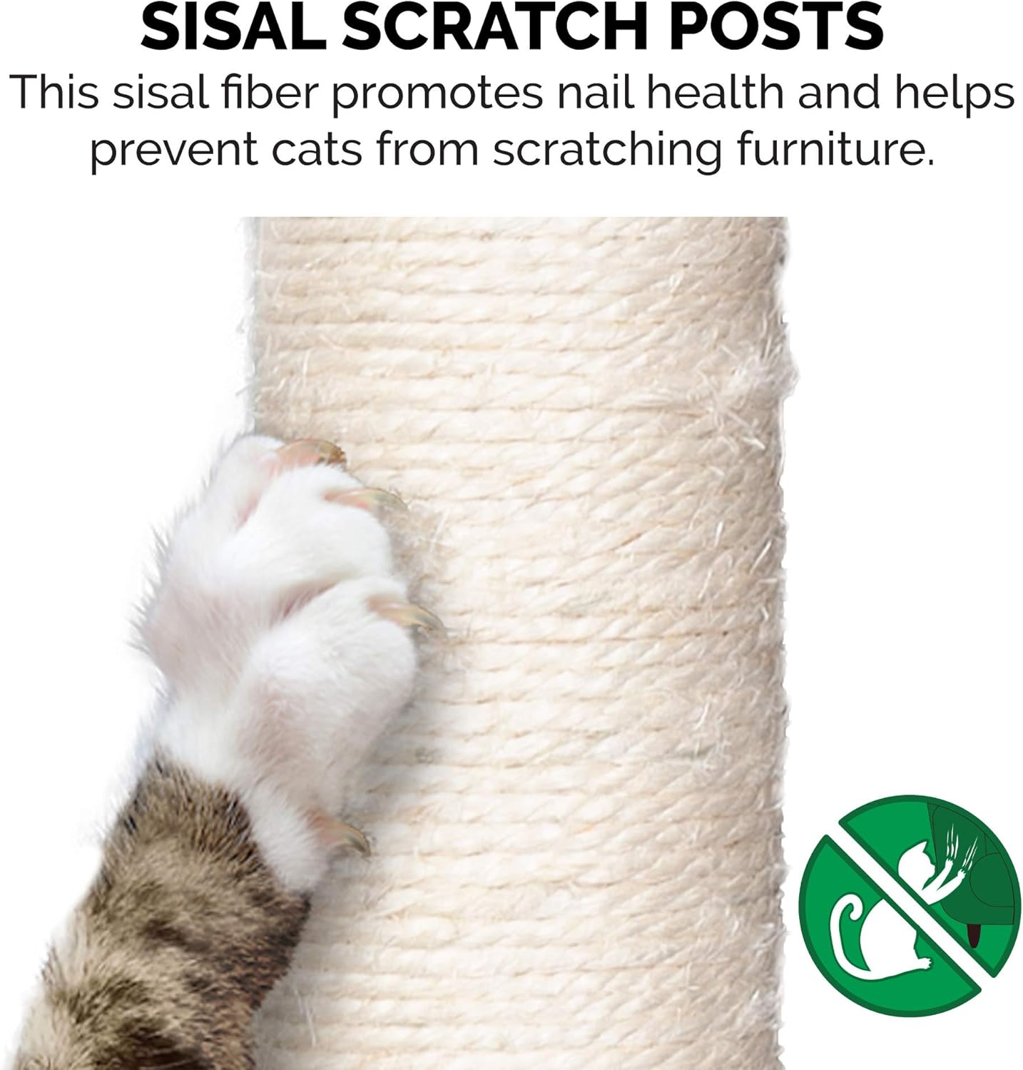 Furhaven 15.75" Tall Playground for Indoor Cats, Ft. Sisal Scratching Posts, Self-Grooming Brush, & Toy - Tiger Tough Hammock Interactive Playground - Cream, One Size