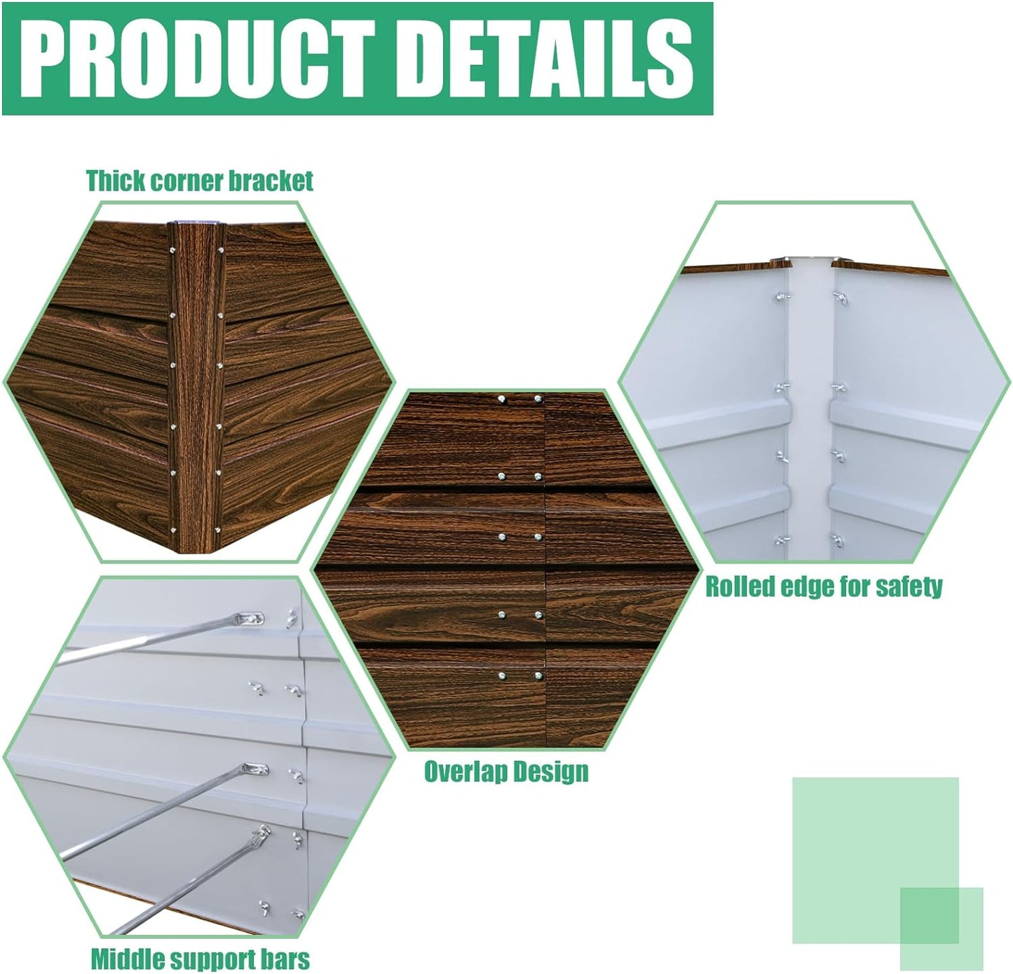 SnugNiture Galvanized Raised Garden Bed 6x3x1FT Outdoor Large Metal Planter Box Steel Kit for Planting Vegetables, Flowers