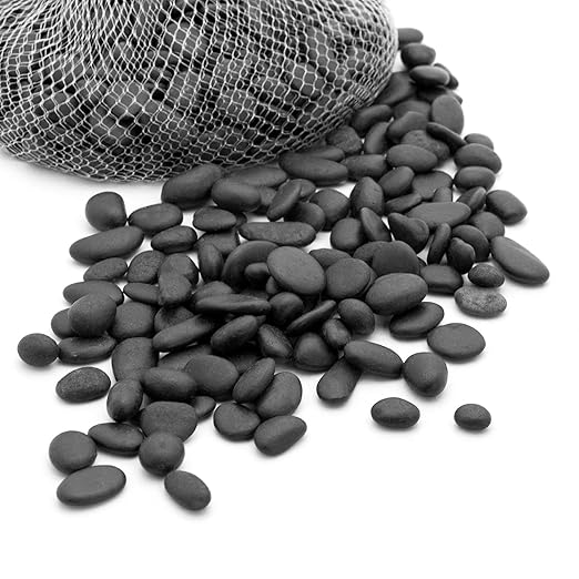 Royal Imports 1LBS River Rocks Decorative Ornamental Pebbles, Garden Landscaping Stones, Gravel Filler for Plants, Vases, Succulents, Home Decor, Aquariums, Crafting, Animal Habitat - Black