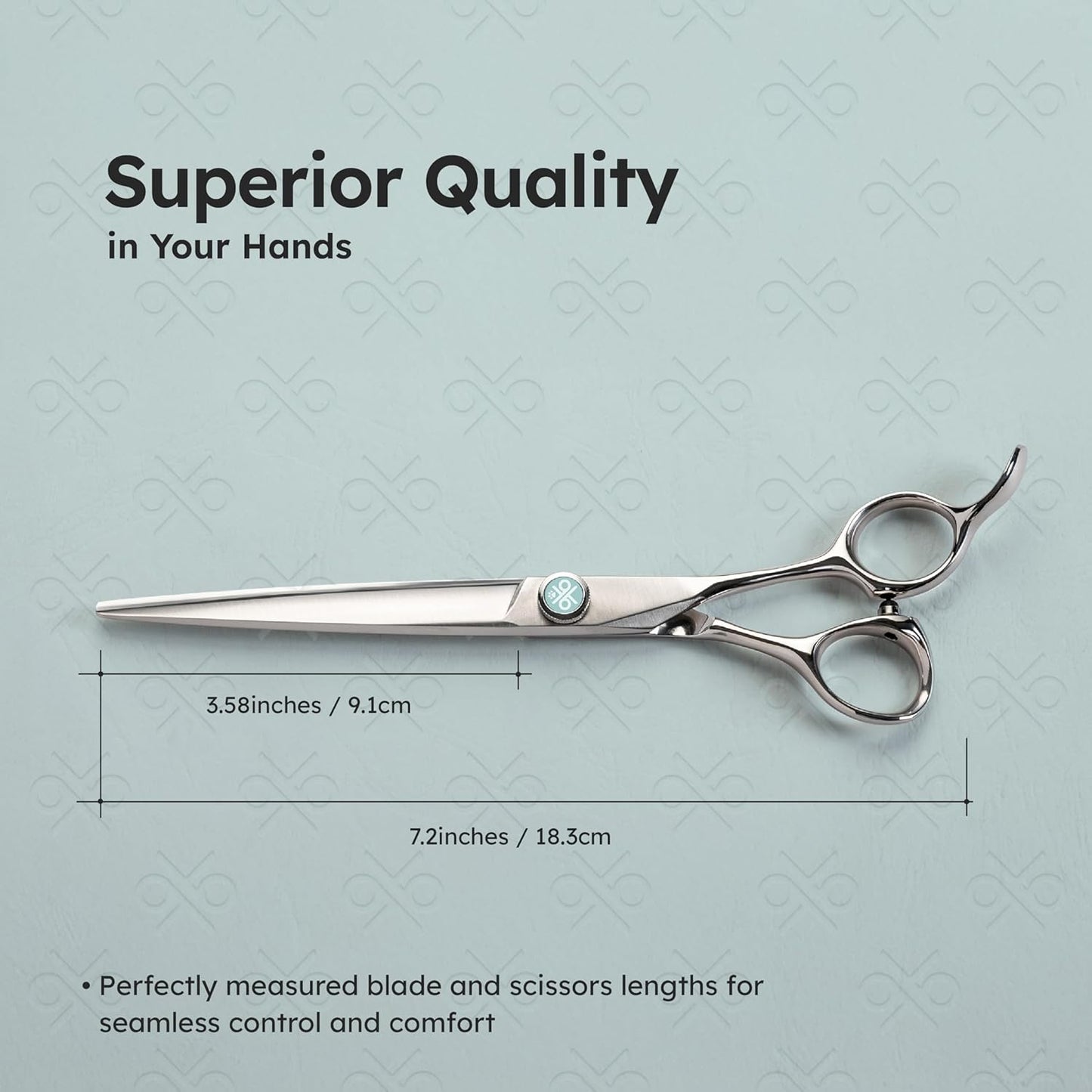 7” Dog Grooming Scissors｜VG10 Japanese Steel Professional Pet Grooming Shears for Cats & Dogs｜Clean Cut & Precise Trimming｜Lightweight Ergonomic Handcrafted Design｜K9 Shears