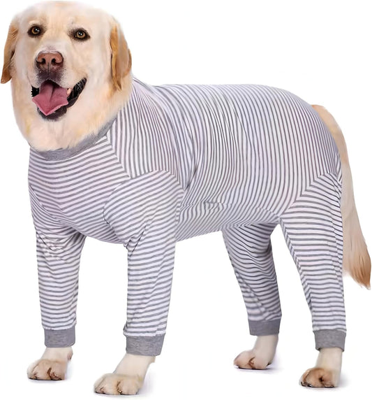Yeapeeto Dog Onesie Surgery Recovery Suit for Large Medium Bodysuit Dogs Pajamas PJS Full Body for Shedding, Prevent Licking, Wound Protection, Cone Alternative (7X-Large (Pack of 1), Grey)
