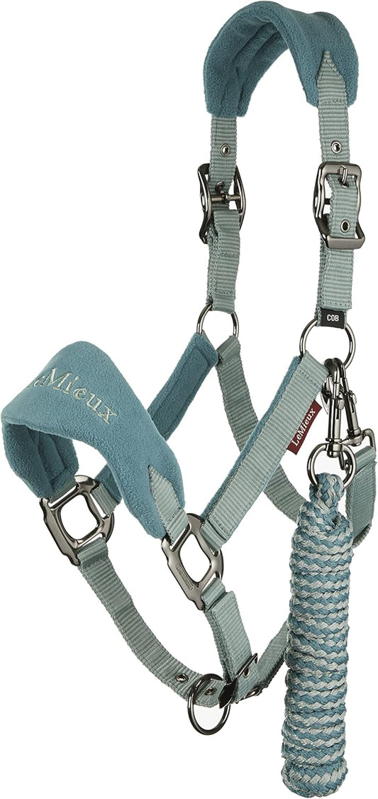 LeMieux Vogue Fleece Headcollar - Halter & Leadrope - Extra Padding, Adjustable at Curb and Poll Strap