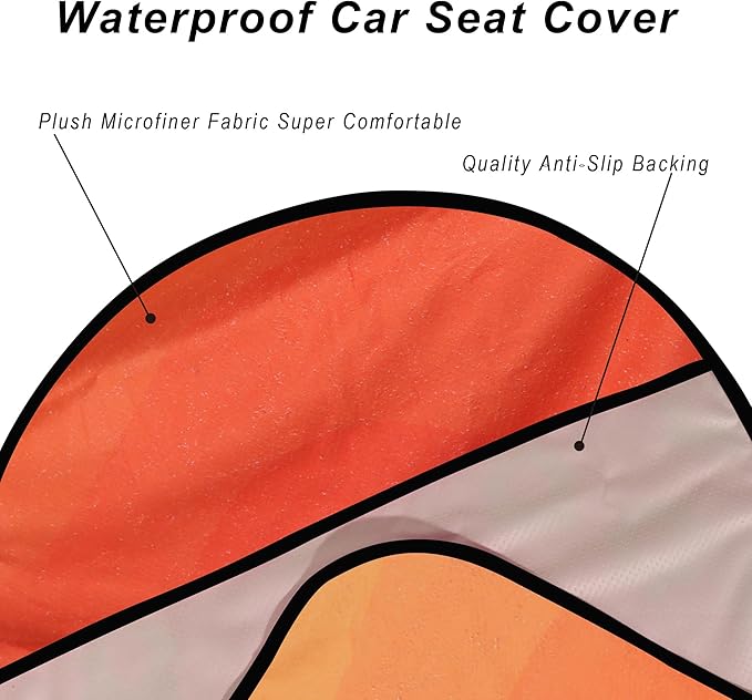 Car Seat Cover Protector Front Seats,for Gym Workout,Running,Swimming,Beach and Hiking,Waterproof Sweat Towel Bucket Seat Covers for Cars SUV Trucks (Orange, 2Pcs)