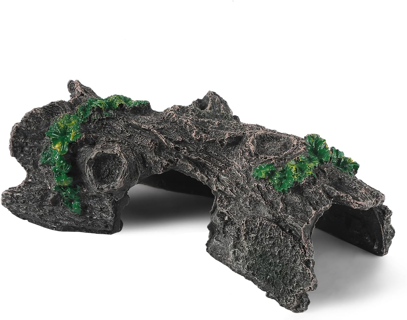 IBWell Aquarium Wood Fish Tank Decorations，Resin Fake Logs Terrarium DÉCor, Reptile Hide Aquarium Hideout for Fish Cave, Small Turtles, to 20 Gallon Tank