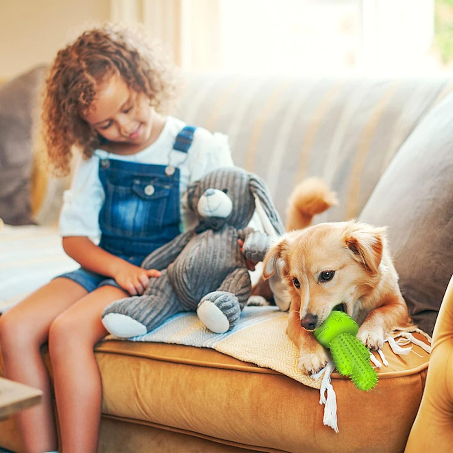 Christmas Dog Gifts, Dog Toys for Small Dogs Dog Toothbrush for Teething Cleaning, Rubber Squeaky Toys for Puppy