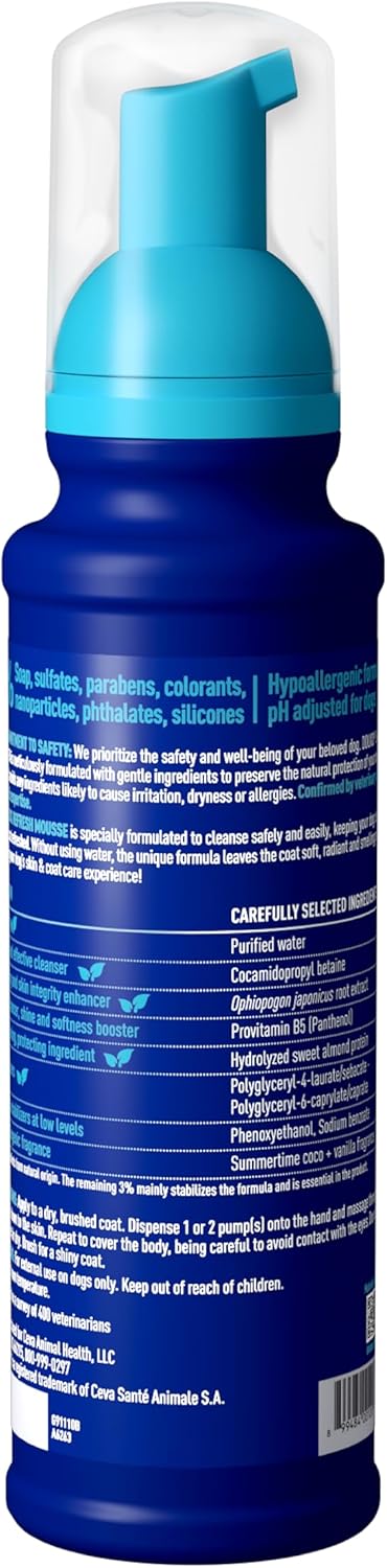 DOUXO® Skin & Coat SPA - Ultra-Safe Quick Refresh Leave-on Mousse for Dogs, 10 fl oz, Safely Cleans and Refreshes, Leaves The Coat Soft, Radiant and Smelling Great, Skin-Friendly Formula