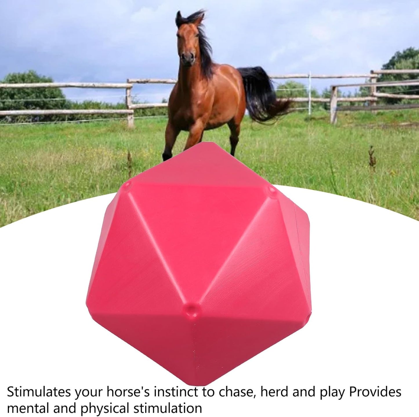 Horse Treat Ball Fun Polygon Slow Feed Hay Ball Horse Play Toy Ball Feeder Chasing Herding Entertainment PE Material