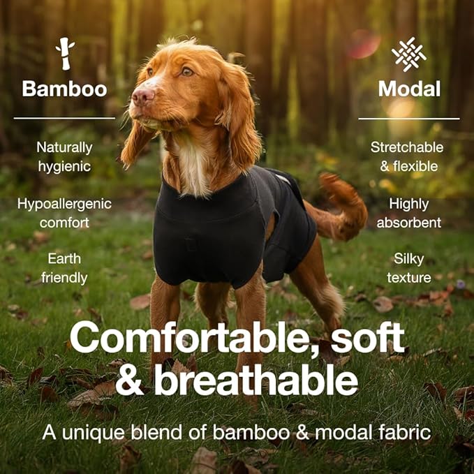 PupShield - Dog Surgery Recovery Suit Male Female - All Dog Sizes - Easy to Use Anti Licking Design Breathable Comfortable - Spay & Neuter Recovery Suit - Surgical Onesie - Cone Alternative