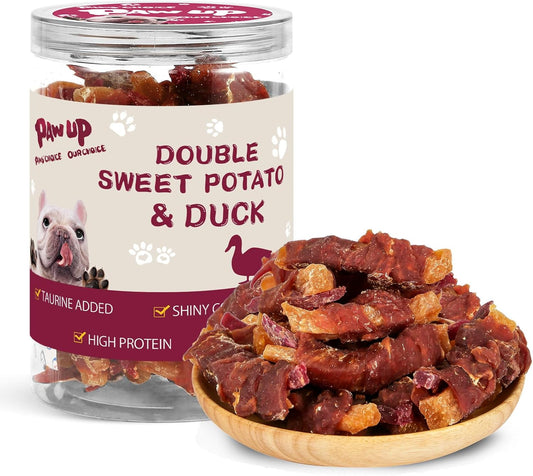 PAWUP Duck & Sweet Potato Dog Treats, High Fiber Pet Treats for Medium Dogs, Healthy Chews Snacks, High in Protein, 12.5 oz