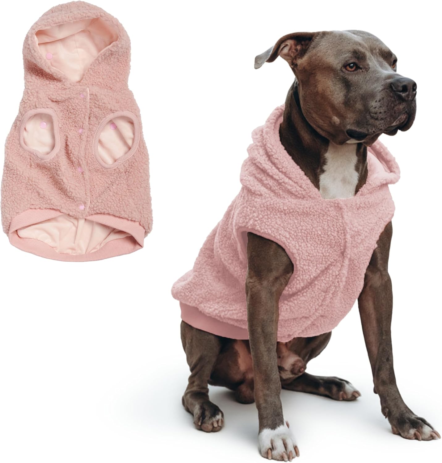 Spark Paws Teddy Dog Sweater, Sherpa Jacket Vest with Warm Fleece Lining, Winter Coat Suitable for Small Medium Large XL XXL Breeds - Pink - 4XL