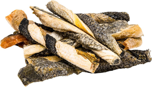 hotspot pets Freeze Dried Salmon Skin Sticks for Cats & Dogs - Reasealable 1lb Big Bag Single Ingredient All Natural Omega 3 Benefits, Salmon Sticks- Perfect for Training, Topper or Snack