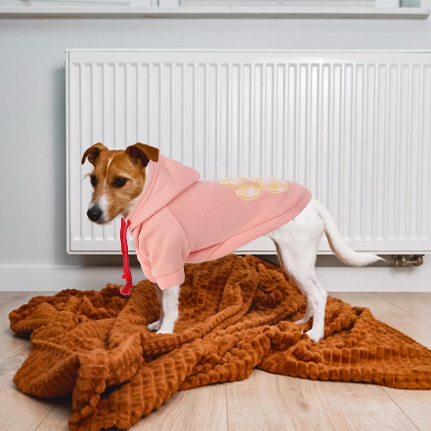 SAWMONG Dog Hoodie,Flannel Pet Hooded Sweater with Hat Puppy Pullover Sweater Shirt,Dog (Pink,2XL)