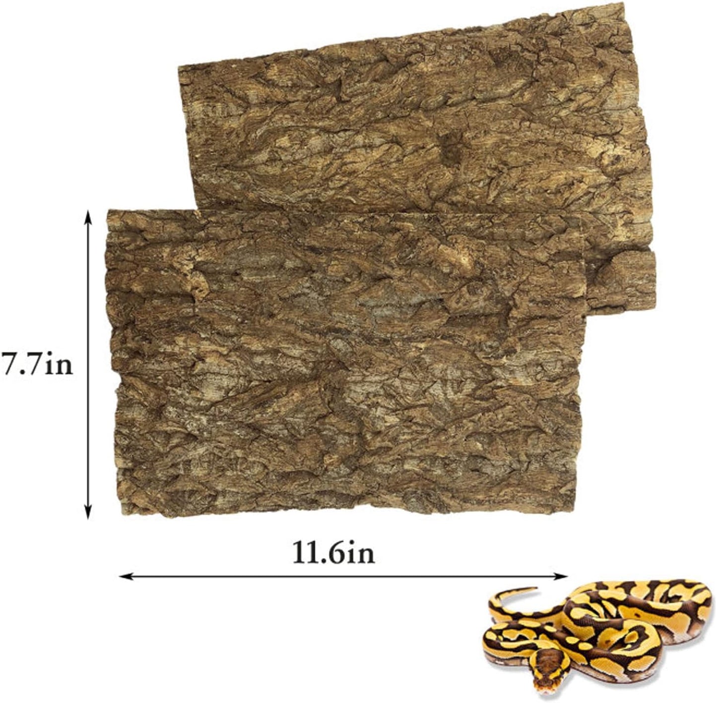 BNOSDM Reptile Cork Bark Tank Background Lizard Terrarium Wall Decor for Bearded Dragon Frog Leopard Gecko Tortoise Snake Chameleon 2PCS