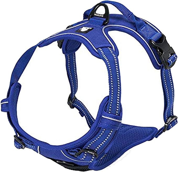 TRUE LOVE Adjustable No-Pull Dog Harness Reflective Pup Vest Harnesses Comfortable Control Brilliant Colors Truelove TLH5651(Royal Blue,S)
