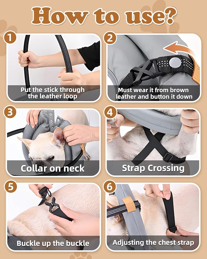 Blind Dog Harness, Lightweight Collar for Dogs&Cats, Adjustable Blind Dog Collar Harness, Pet Anti-Collision Ring for Blind, Eye Injury, Vision Impairment Pets for Protective & Build Confidence XL