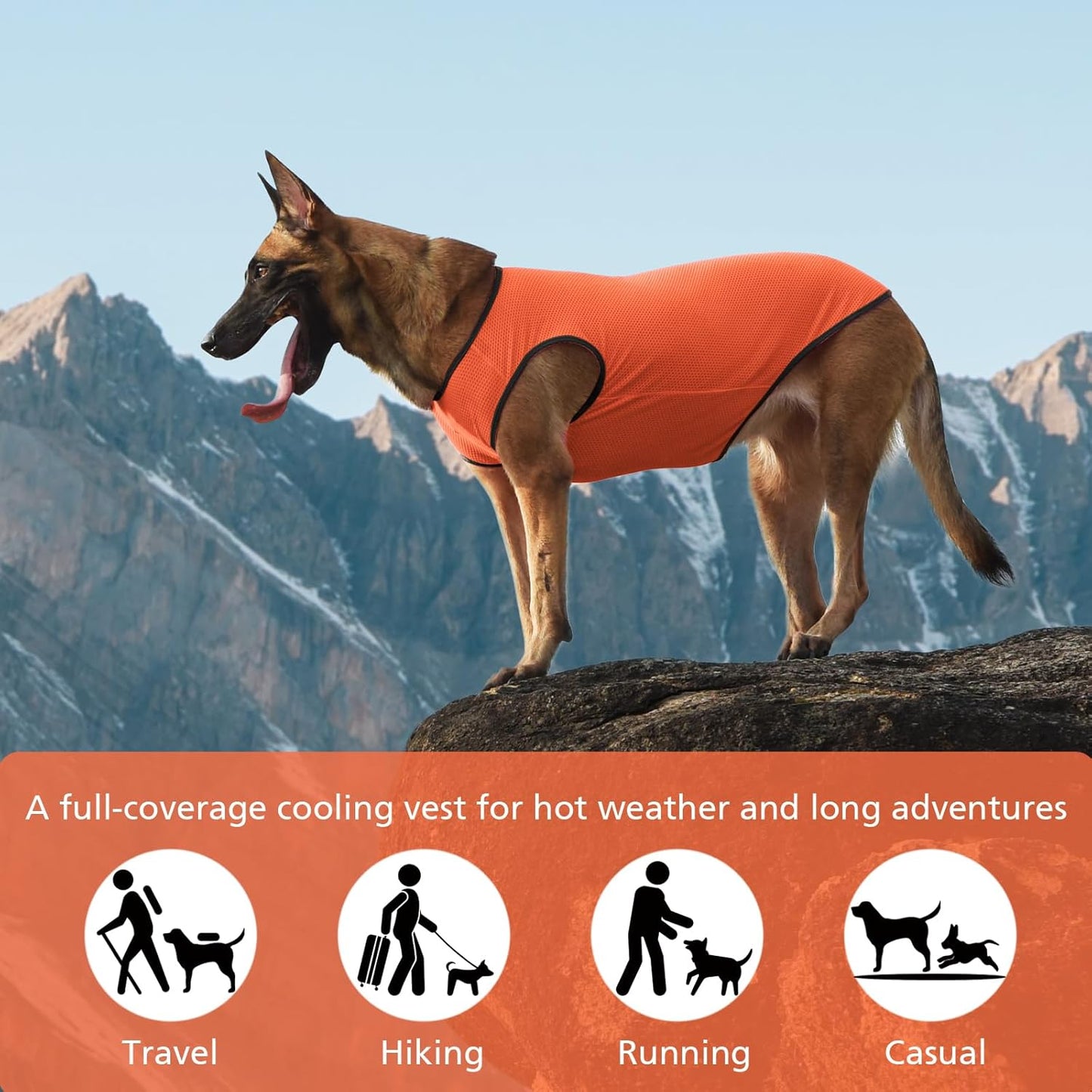 2 Pack Cooling Shirts for Dogs, Lightweight Mesh Breathable Dog Clothes for Medium Dogs Boy Girl,Sun-Protection Sleeveless Shirts for Dog&Cat Puppy Vest Pet Apparel - L