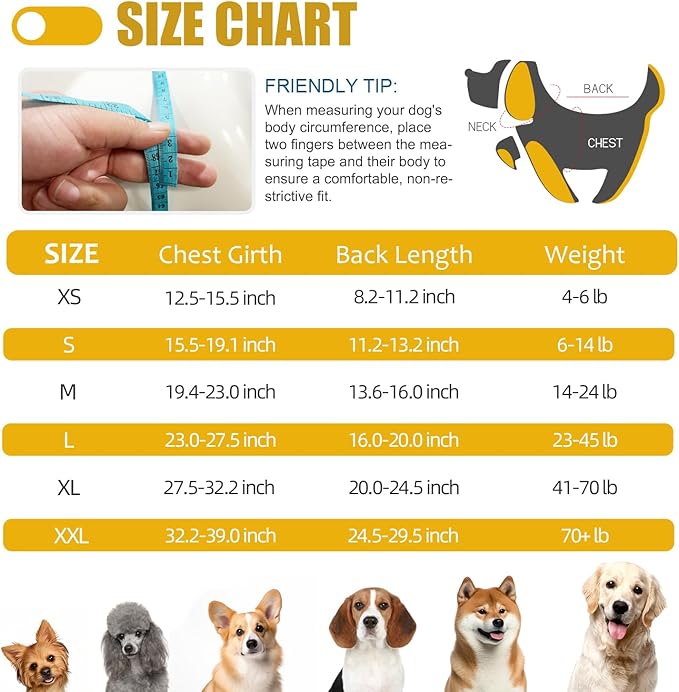 Recovery Suit for Dogs After Surgery, Professional Dog Surgical Suit for Female Spay, Male Neuter, E-Collar & Cone Alternative Dog Onesie for Abdominal Wounds Skin Disease, Yellow, S