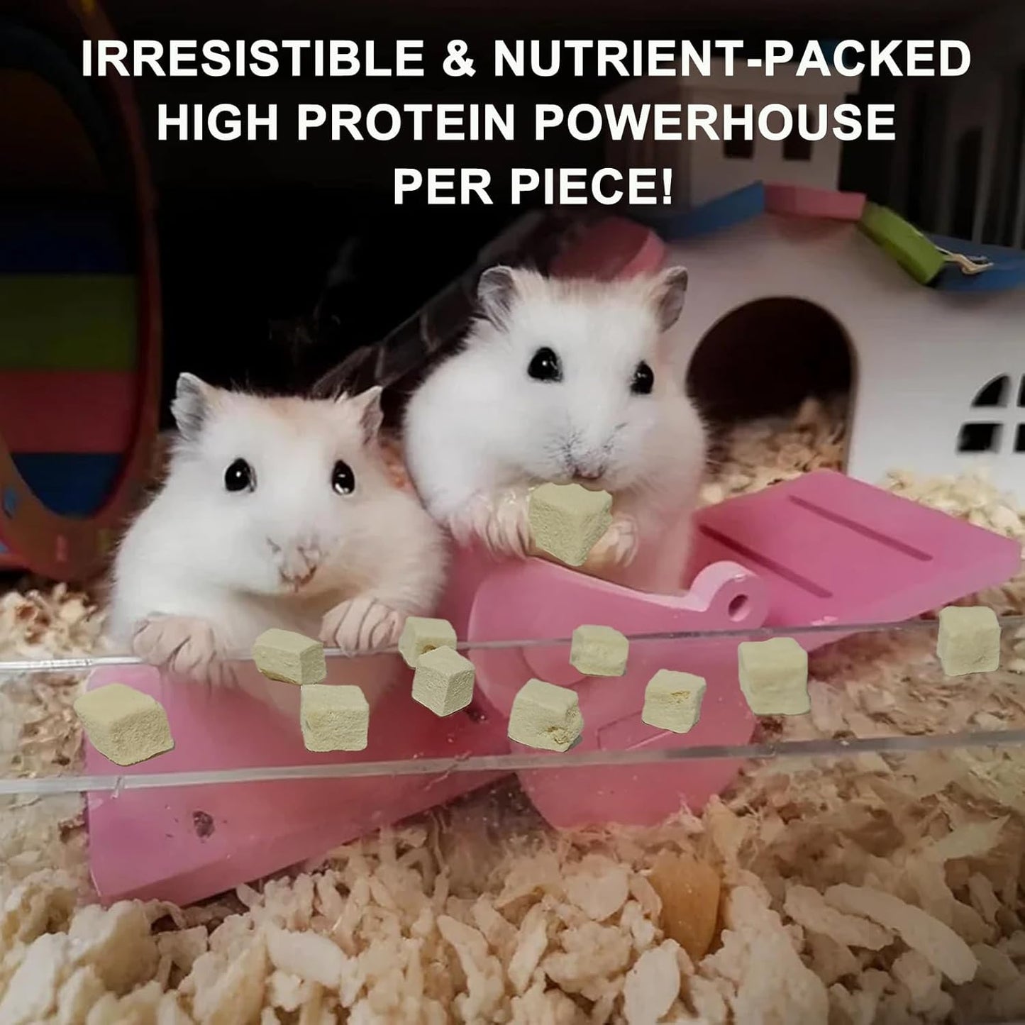 Freeze-Dried Tofu Hamster Treats, Grain-Free & Healthy Chews, High Protein Natural Snacks for Small Pets, Rabbits, Gerbils, Mice Degus, Chinchilla, 4.5 oz Pack