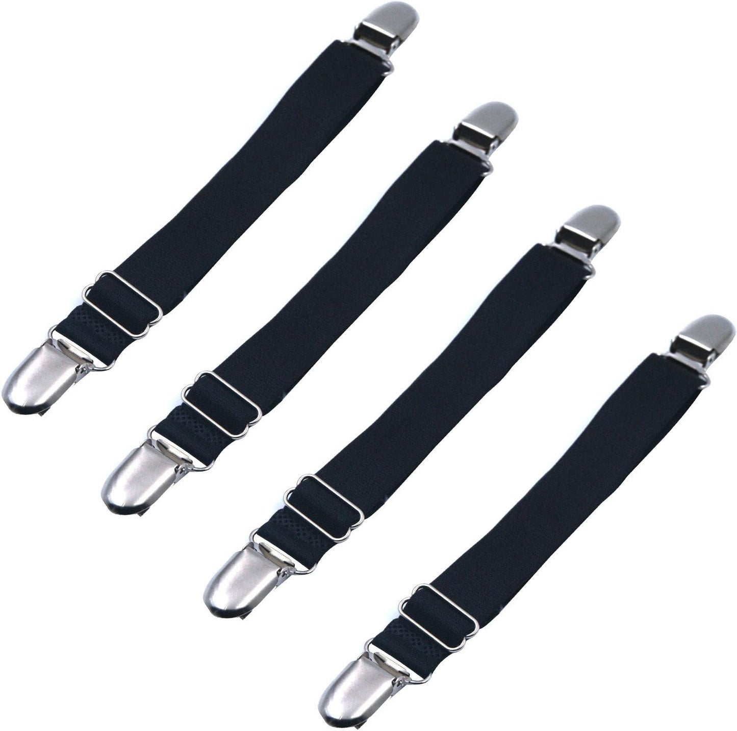 Loosco [4 Packs Elastic Adjustable Women's Boot Straps Pant Stirrups with Extra Heavy Sturdy Clip