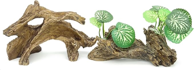 JIHAQUA Artificial Driftwood for Aquarium Decor Plastic Plant Branches Ornament for Fish Tank Decorations (Style C)
