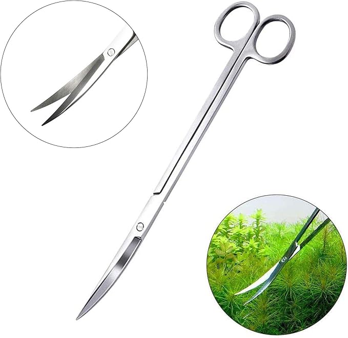 3 in 1 Aquarium Aquascape Tools Kit Long Stainless Steel Aquarium Tank Aquatic Plant Tweezers Scissors Tools
