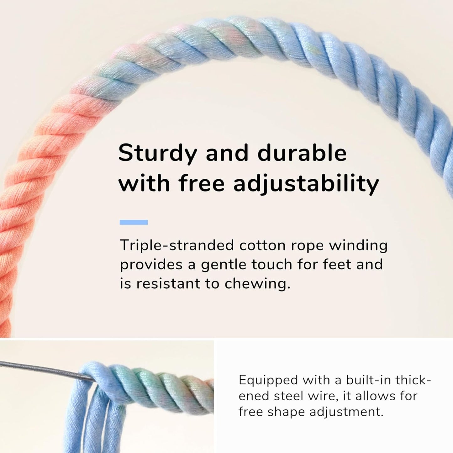 Multi-Color Rope Bird Perch Toys for Parrot Cage Stand, Climbing Swing Accessories for Cockatiel, Parakeets, Budgies, Lovebirds, Conures, Finches - 15.7 inch
