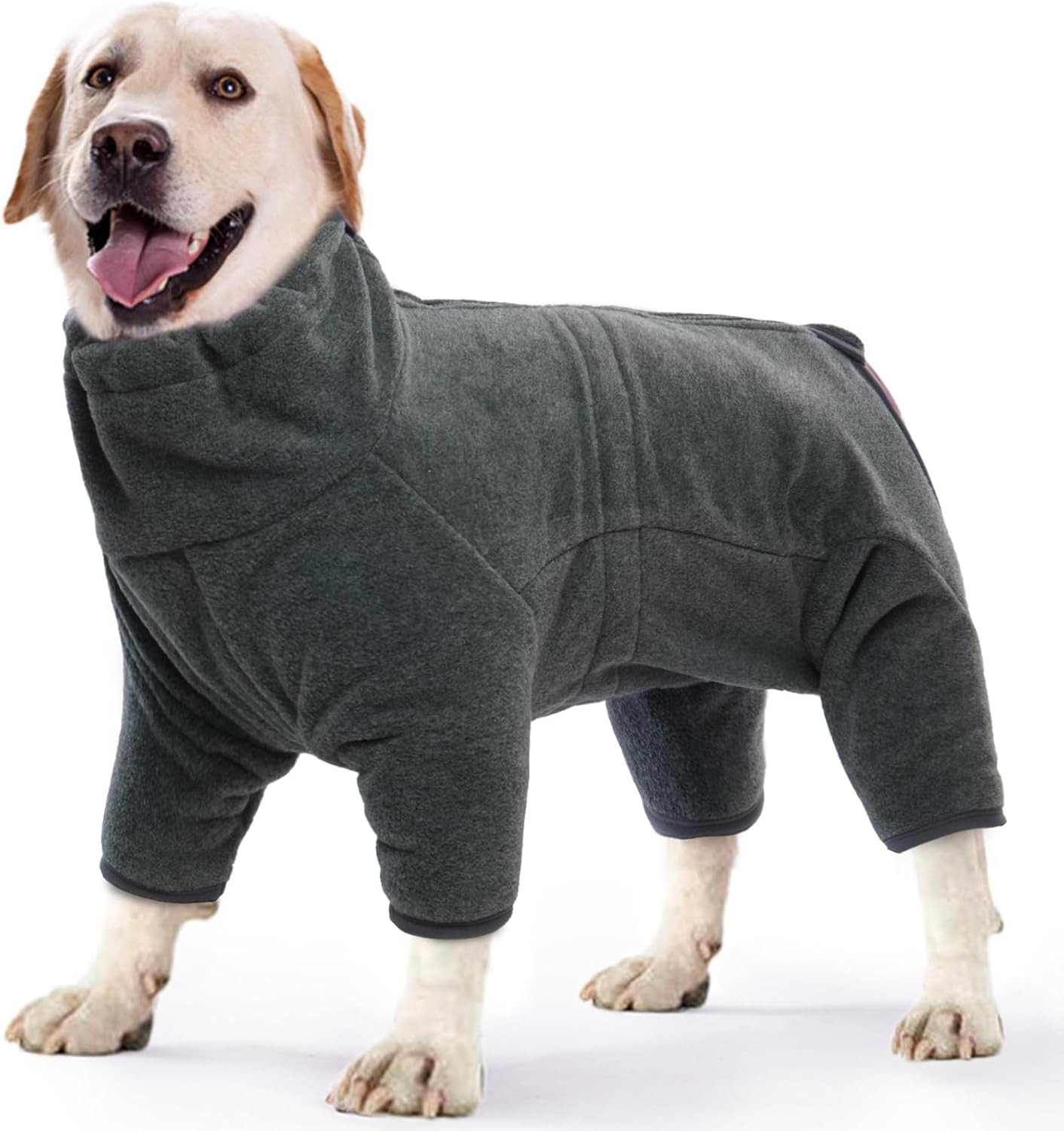 ROZKITCH Doberman Pajamas, Pet Windproof Warm Cold Weather Jacket Vest Cozy Jumpsuit Apparel Outfit Clothes for Small Medium Large Dog Walking Hiking Sleep Grey XS