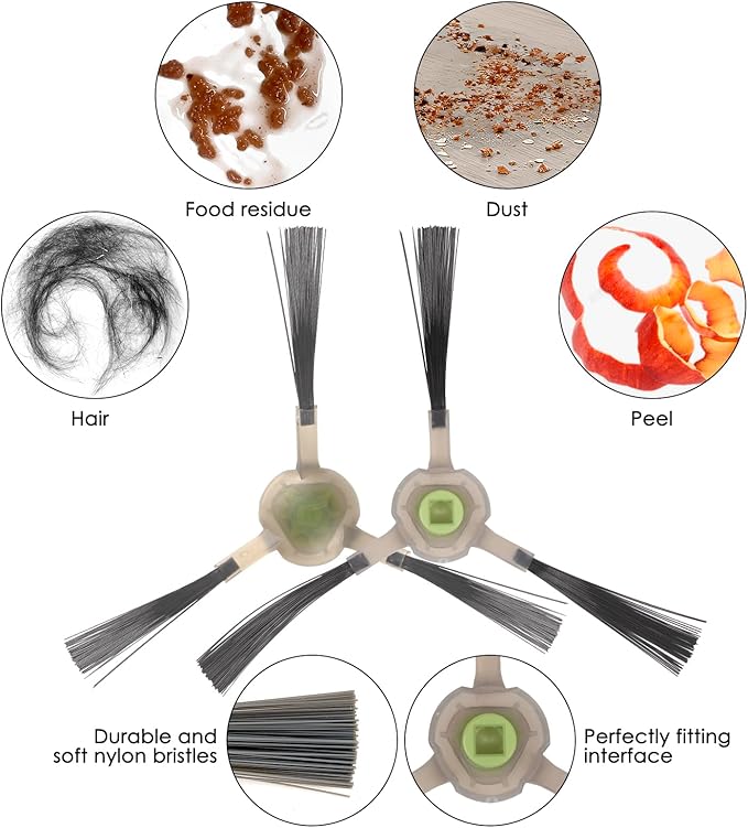 (10 Pieces) Side Brush Lefant M3, M330 Pro, M2 Pro, M1, M320, M310, M210B M210 Pro M210P M213S M210S M210 M213, OKP Life K2 K3 K3A K4 K5 Robot Vacuum, Replacement Parts Side Brushes Accessories