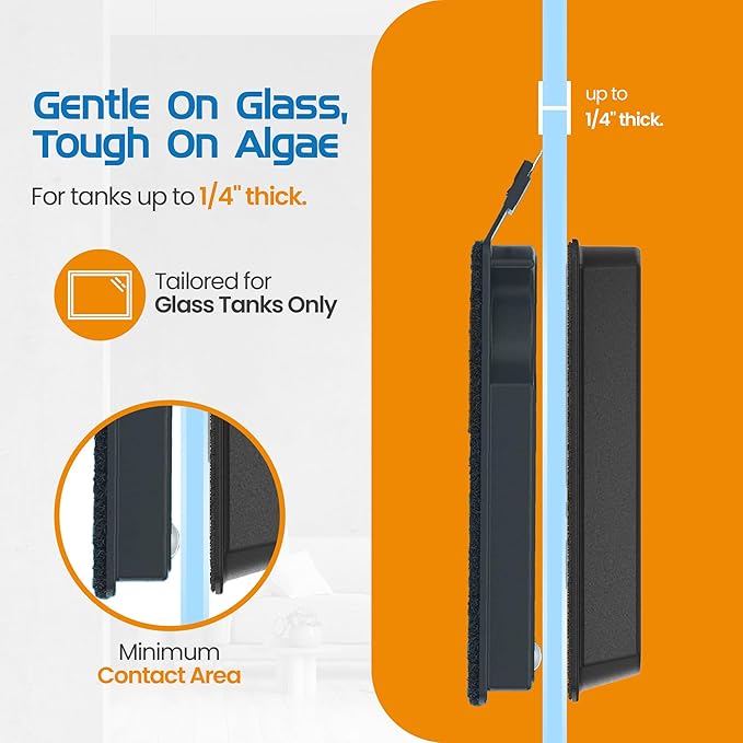 FL!PPER Flipper Cleaner Float - 2-in-1 Floating Magnetic Aquarium Glass Cleaner - Fish Tank Cleaner - Scrubber & Scraper Aquarium Cleaning Tools - Floating Fish Tank Cleaner, Nano