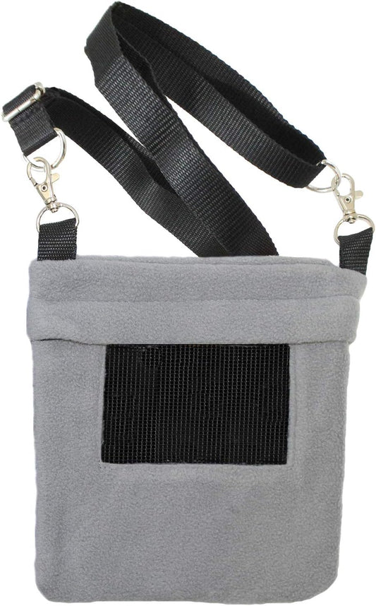 Exotic Nutrition Economy Carry Bonding Pouch (Grey) - for Sugar Gliders, Squirrels, Marmosets, Hamsters, Rodents, Rats, Reptiles, & Other Small Pets…