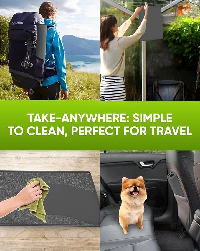 TidyFriend Puppy Pad Holder Tray Fits for 11.5” x 17” Pee Pads with Corner Lock Holes, Raised Edges, Non-Spill, Easy to Clean Silicone Puppy Potty Tray Holder, for Indoor Floor Protection (Grey)